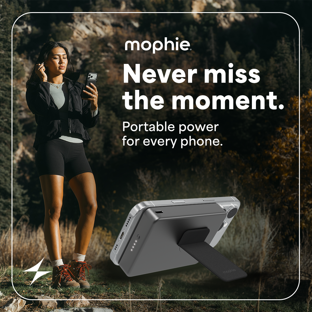 mophie Never Miss the Moment square campaign artwork variation